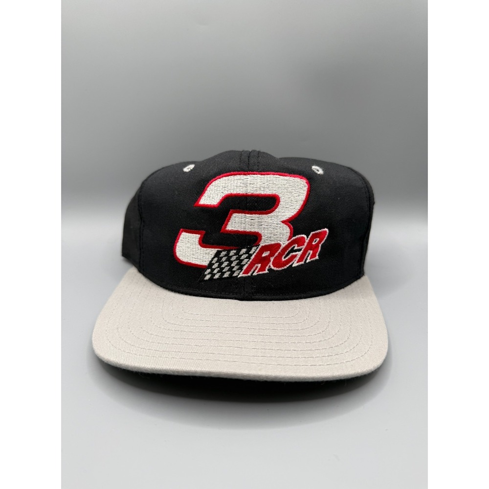 Vintage Dale Earnhardt Sr #3 Snapback Hat Black Gray NASCAR RCR AJD Cap